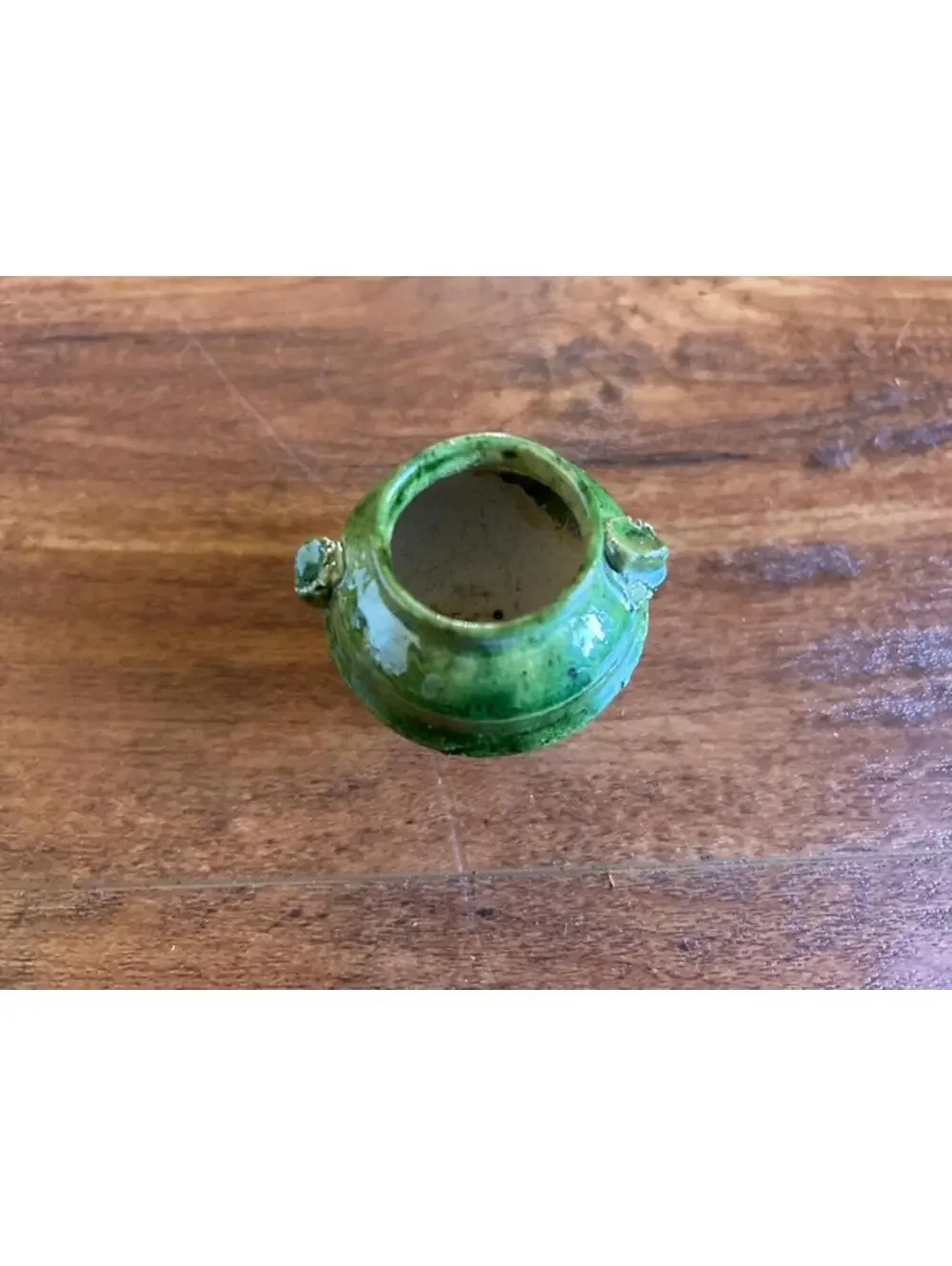 Set of 5 Small Green Ceramic Miniature Vases